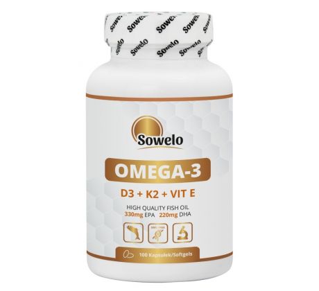 Omega-3 + vitamíny D3 + K2 + E 100 kapsúl
