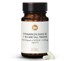 Vitamín D3 5000 IU + K2 MK7 200 µg ALL TRANS 120 kapsúl