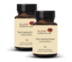 Serrapeptase 250,000 IU 2 x 90 tabliet